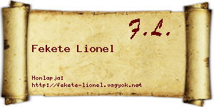 Fekete Lionel névjegykártya
